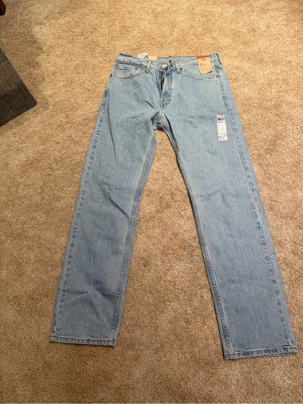NWT Men's Levi's 505 Regular Fit Straight Leg Stretch Jeans Light Wash 34x34